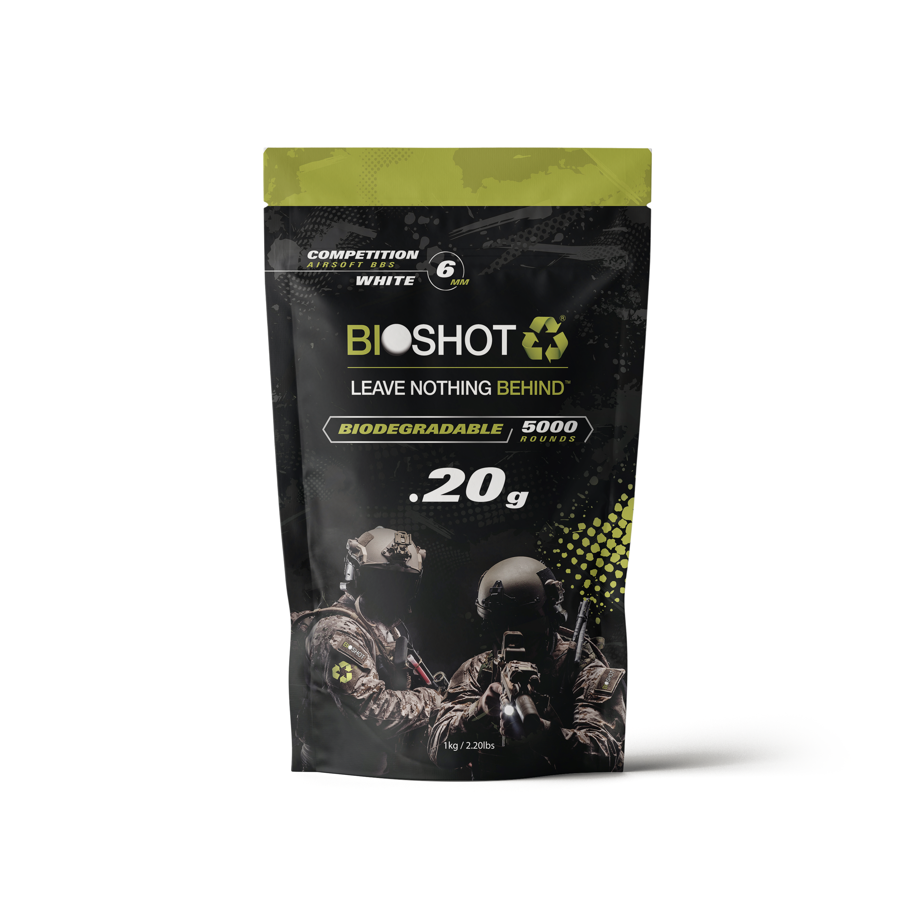 6mm .20g Biodegradable Airsoft BBs (5000 rounds White) – BioShot