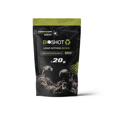 6mm .20g Biodegradable Airsoft BBs (5000 rounds White)