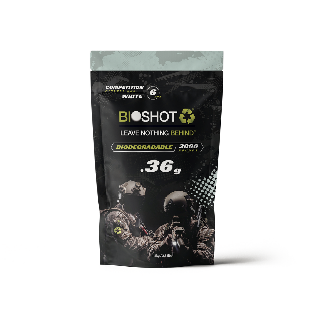 6mm .36g Biodegradable Airsoft BBs (3000 rounds White)