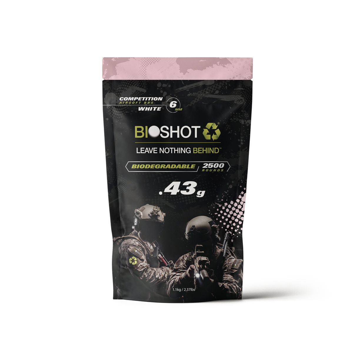 6mm .43g Biodegradable Airsoft BBs (2500 rounds White) – BioShot