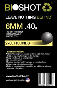 6mm .40g Biodegradable Airsoft BBs (2700 rounds Black)
