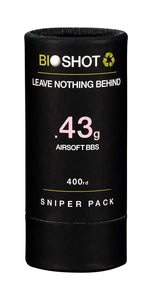 BioShot .43g 400 Round Sniper Pack Competition Grade Biodegradable 6mm Airsoft bbs